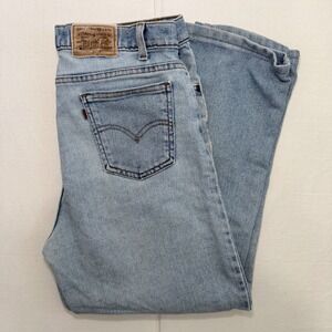 Levi Strauss Signature Flex Denim Jeans Mens‎ 36x30 Light Wash Distressed